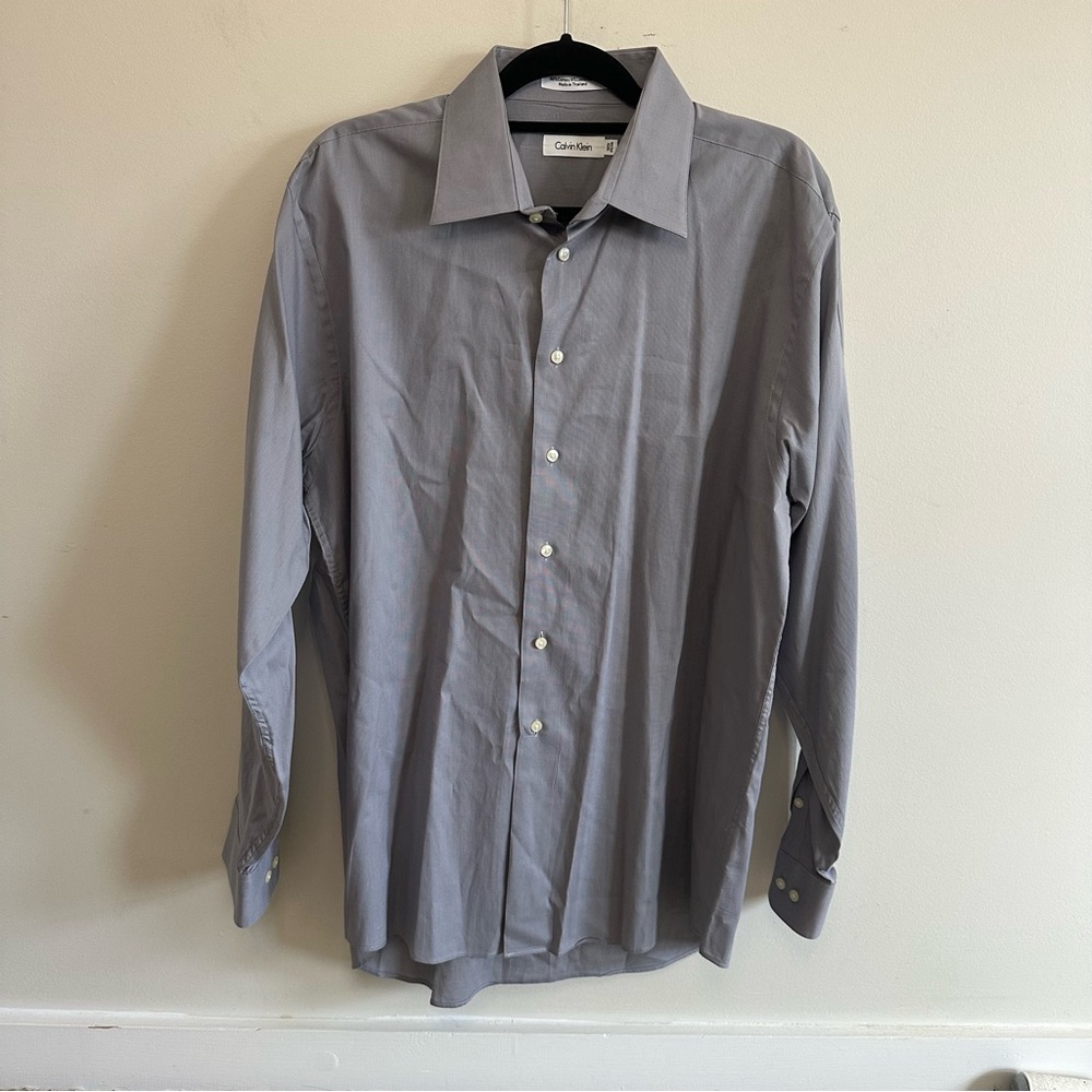 Calvin Klein Men's Light Gray Dress Shirt